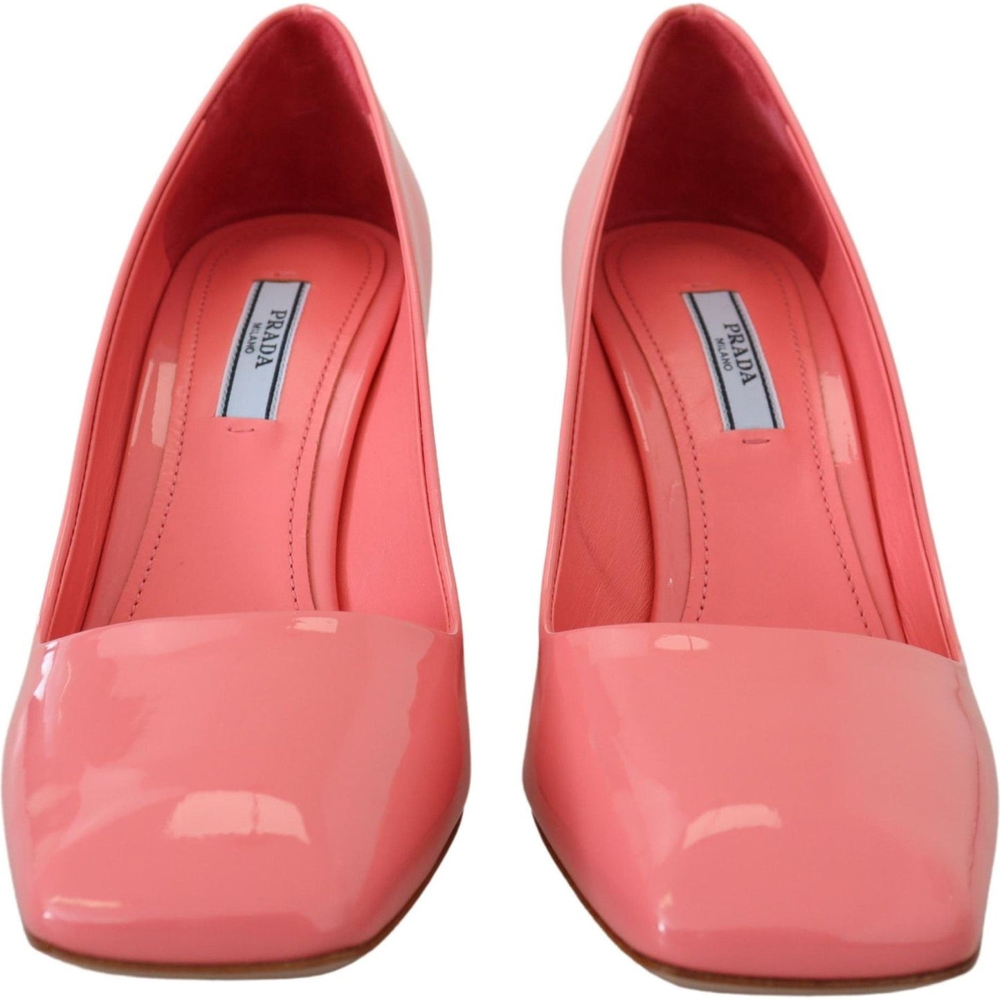 Prada | Elegant Square Toe Pink Heels| McRichard Designer Brands   