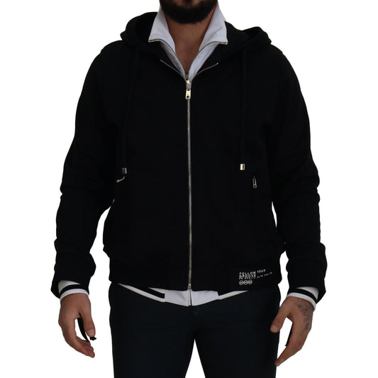 Dolce & GabbanaElegant Black Bomber Jacket with HoodMcRichard Designer Brands£1229.00