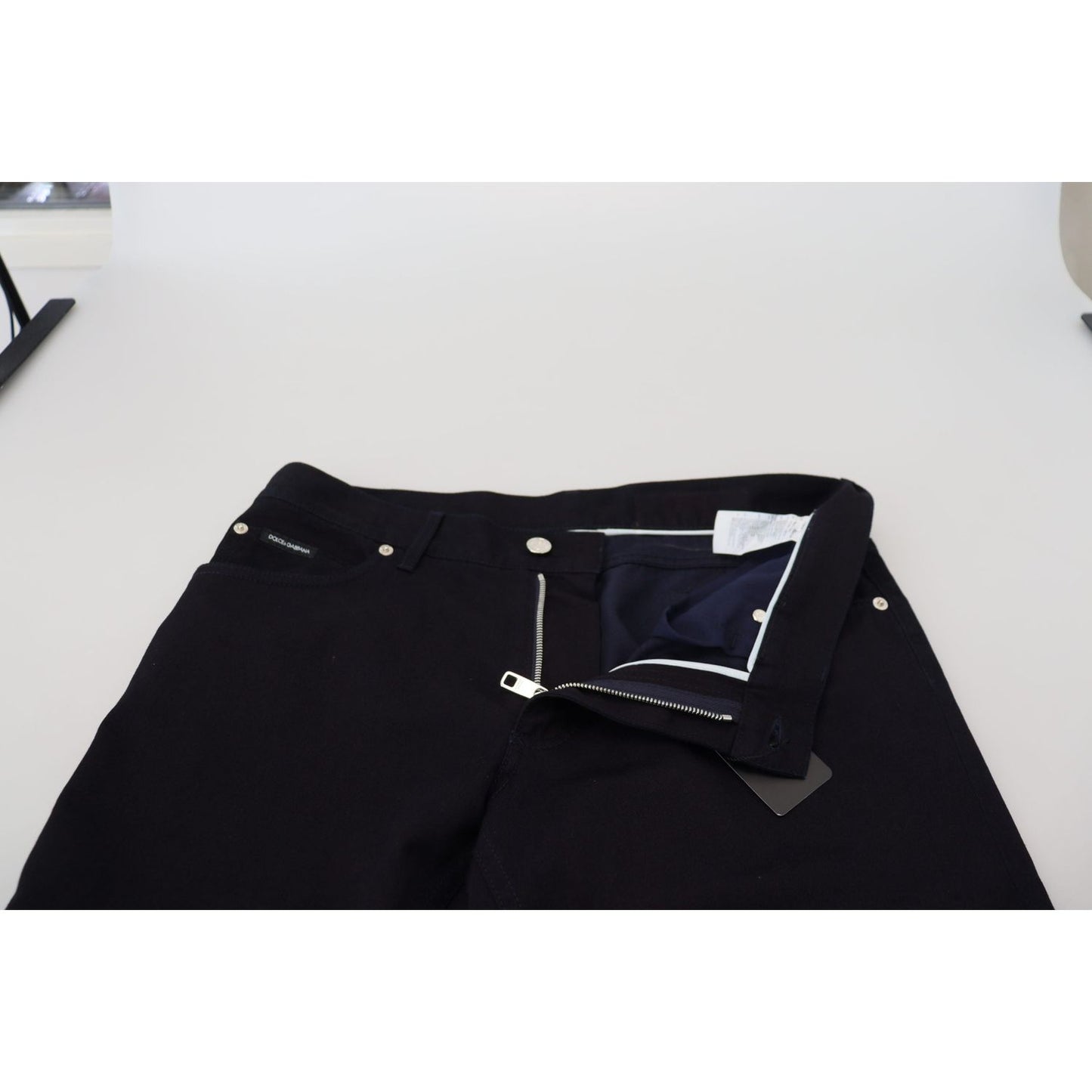 Dolce & Gabbana Elegant Black Silk Blend Denim Pants elegant-black-silk-blend-denim-pants