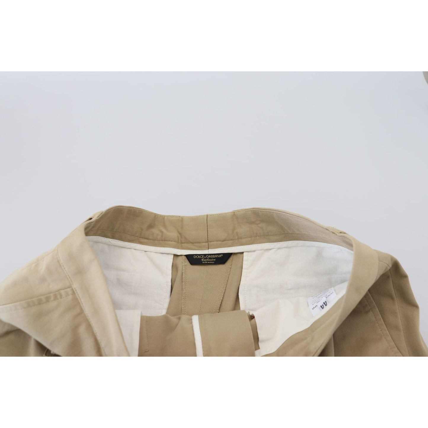 Dolce & Gabbana Elegant Beige Cotton Blend Designer Shorts beige-cotton-cargo-bermuda-shorts