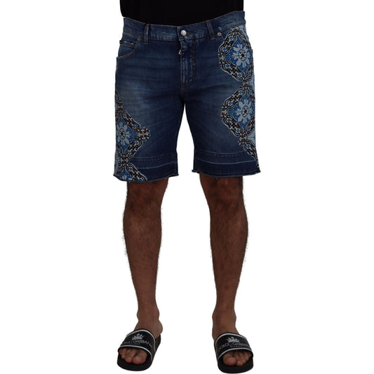Dolce & Gabbana Elegant Slim Fit Denim Shorts Shorts blue-denim-cotton-stretch-majolica-shorts