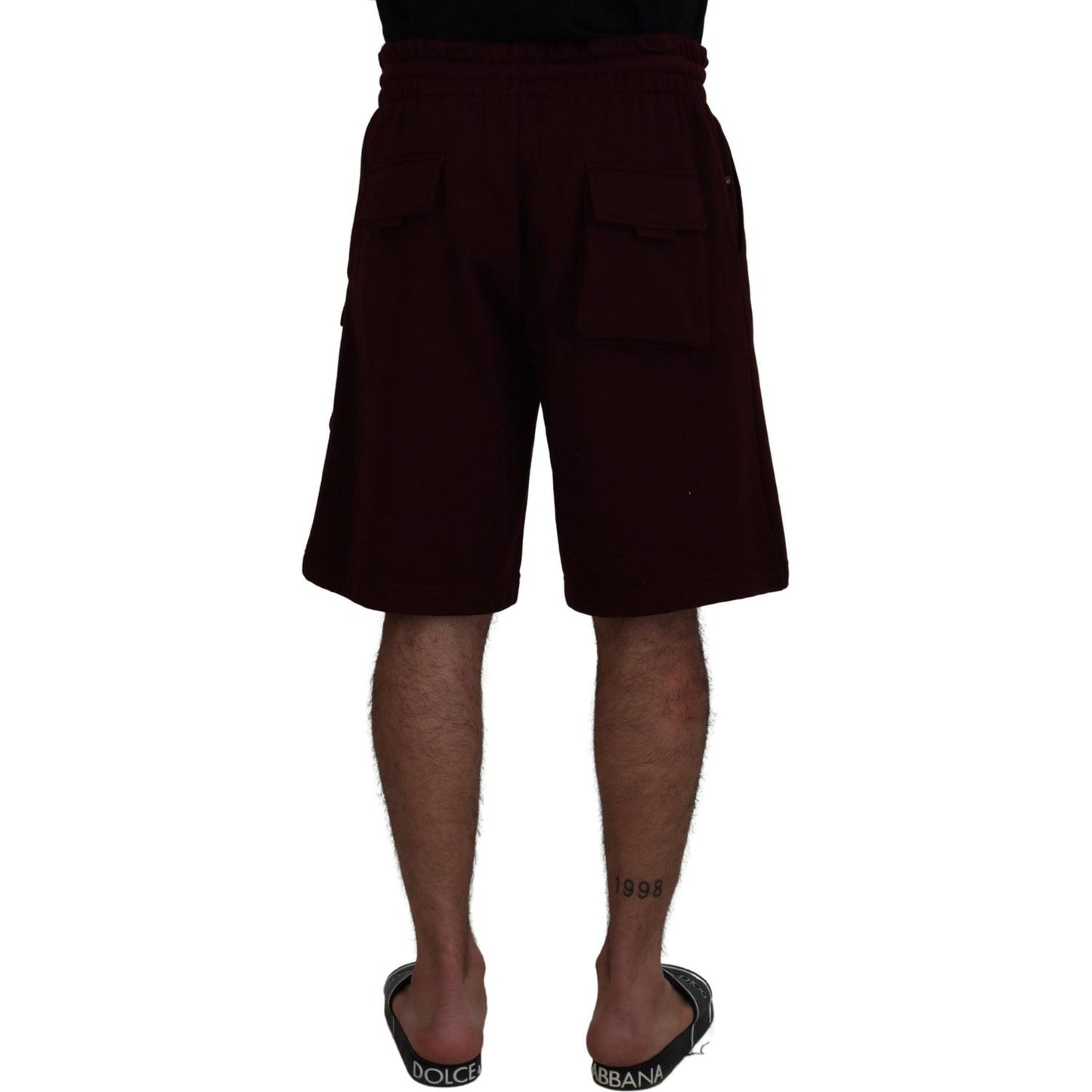 Dolce & Gabbana Elegant Maroon Tailored Shorts maroon-bermuda-cargo-men-shorts