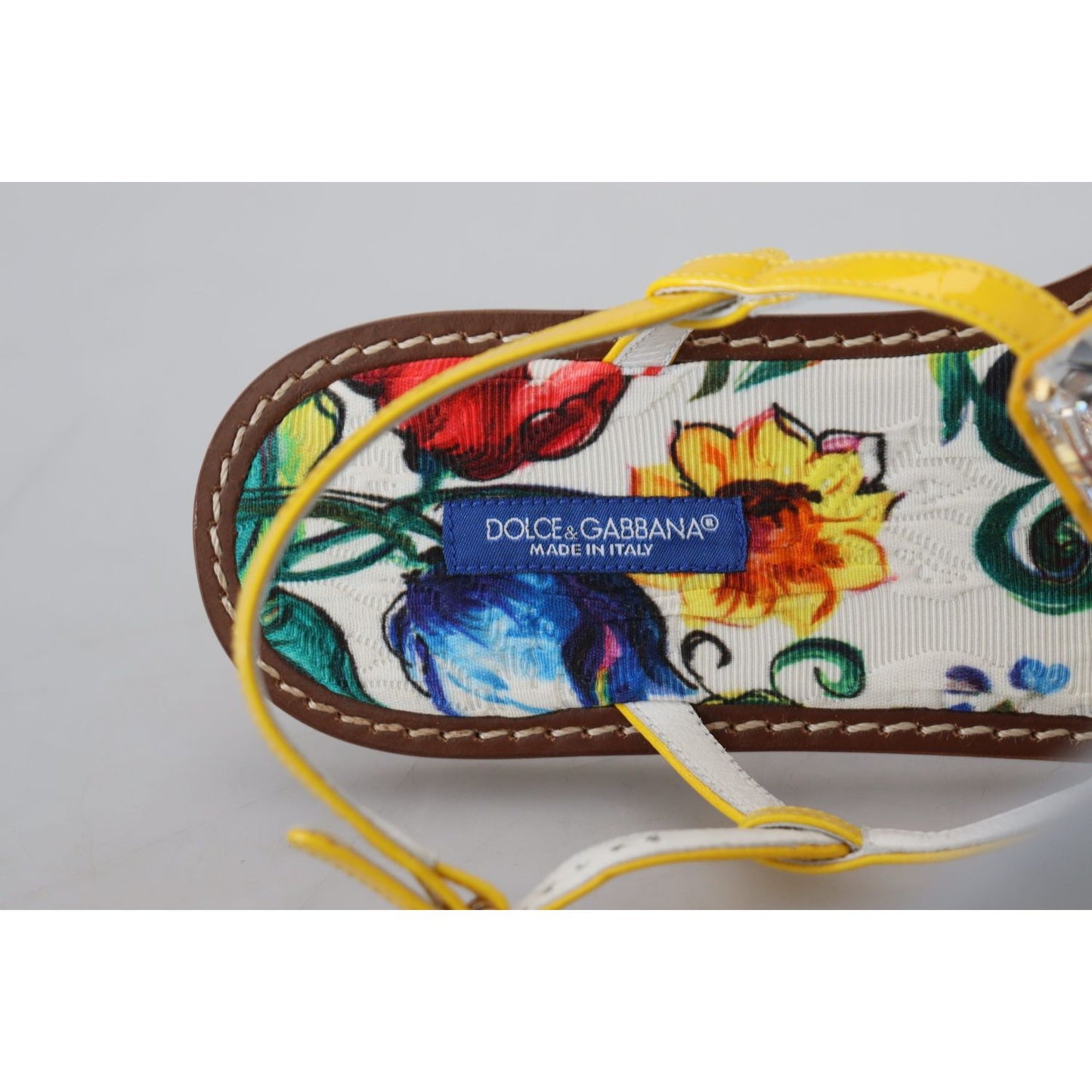 Dolce & Gabbana Majolica Crystal Embellished Leather Sandals multicolor-majolica-crystal-sandals-flip-flop-shoes