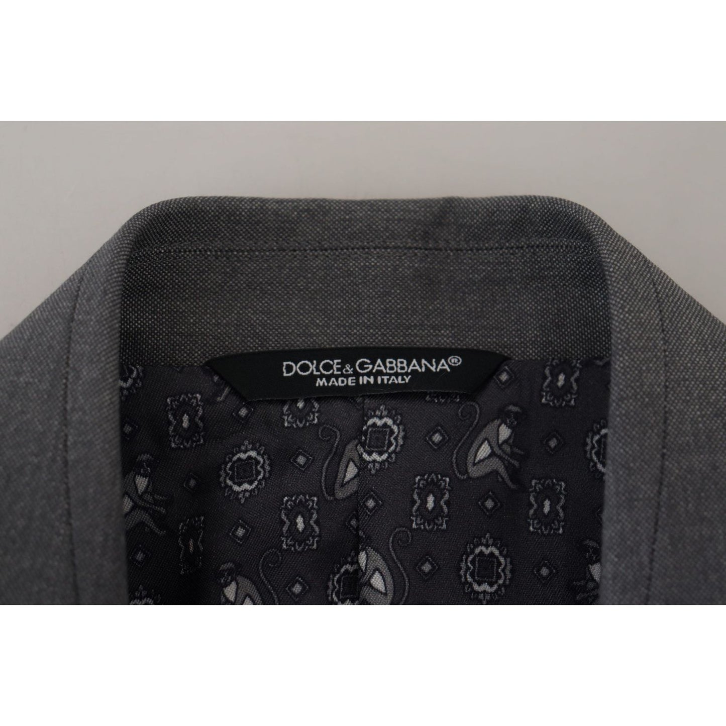 Dolce & Gabbana Elegant Light Gray Sicilia Blazer Jacket gray-wool-silk-slim-fit-jacket-blazer