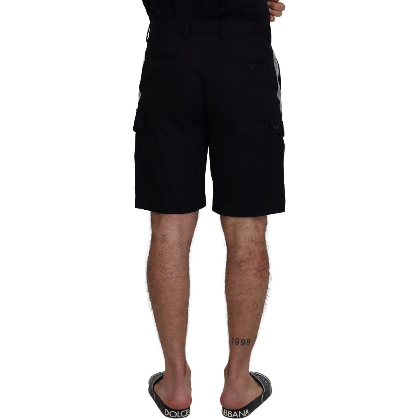Dolce & Gabbana Elegant MainLine Black Shorts black-bermuda-cargo-casual-shorts