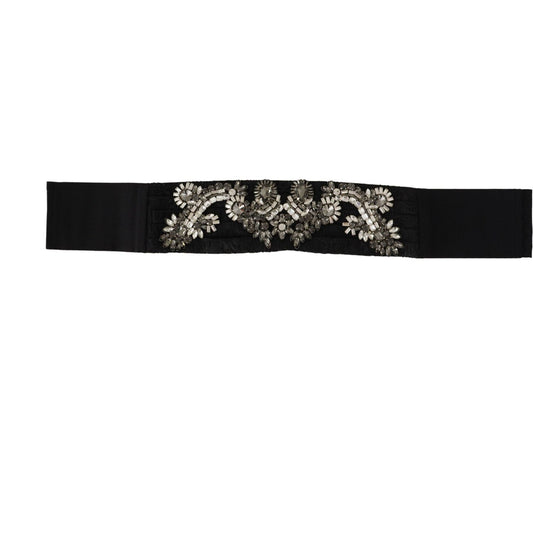 Dolce & Gabbana | Elegant Rhinestone-Embellished Silk Belt| McRichard Designer Brands   