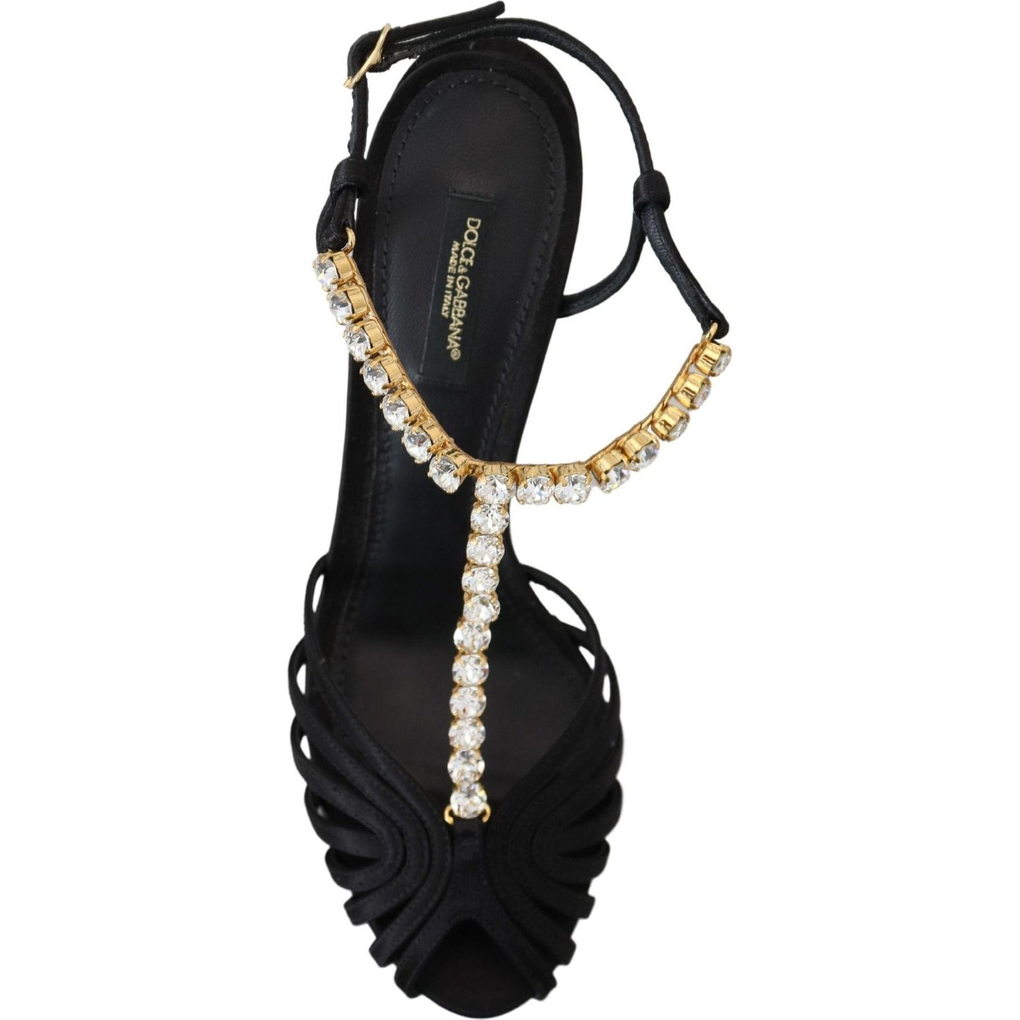 Dolce & GabbanaElegant Silk Blend Crystal T-Strap HeelsMcRichard Designer Brands£679.00