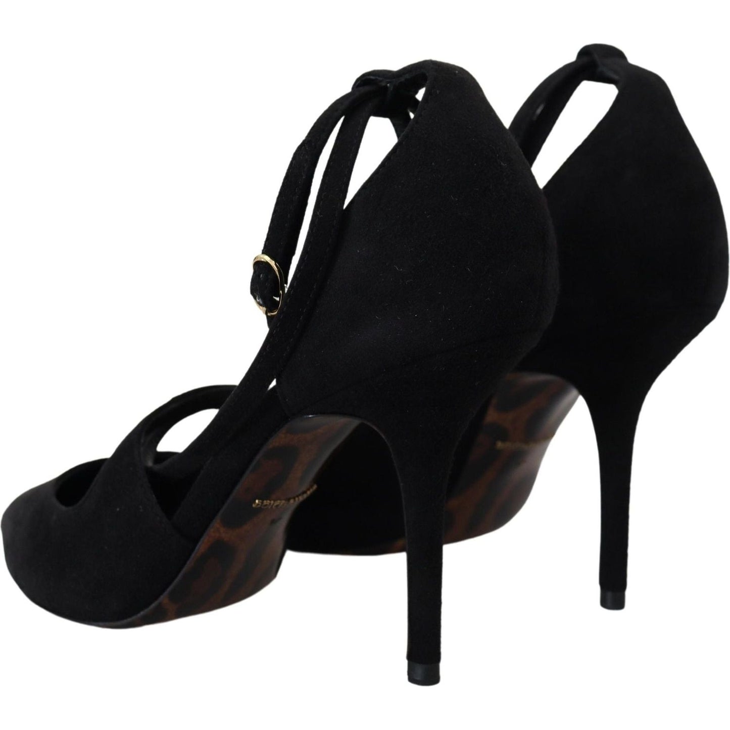 Dolce & Gabbana Elegant Ankle Strap Suede Heels black-suede-ankle-strap-pumps-heels-shoes