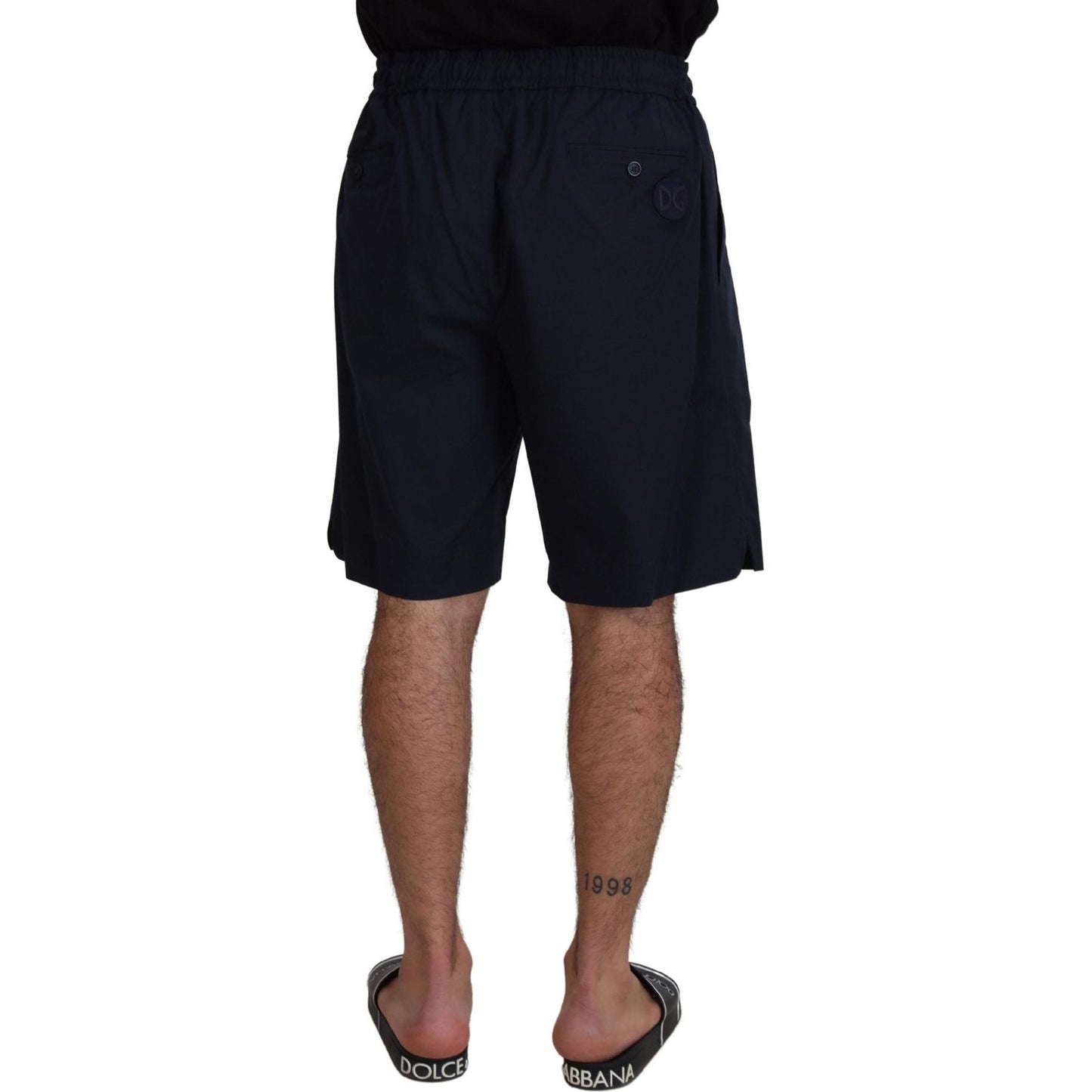 Dolce & Gabbana Elegant Blue Cotton Blend Shorts blue-bermuda-mid-waist-casual-shorts