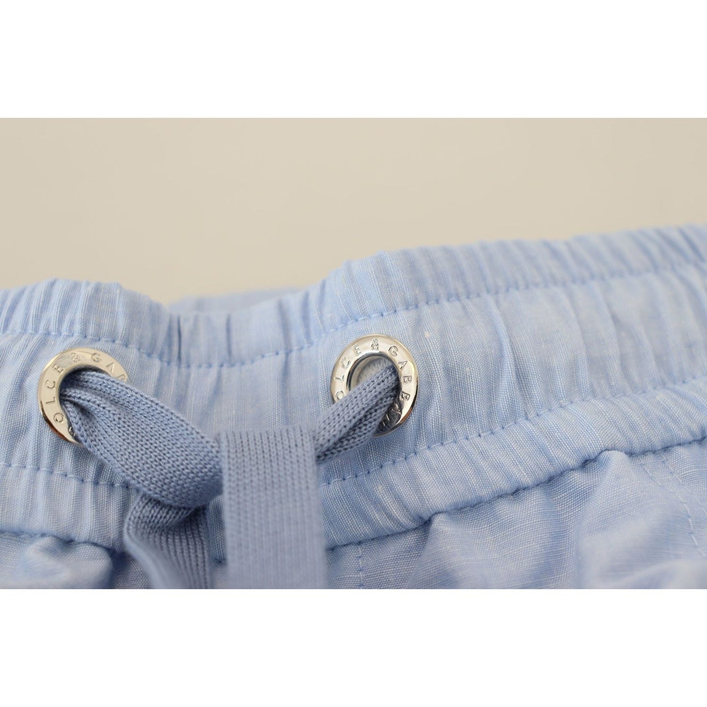 Dolce & Gabbana Elegant Light Blue Linen-Cotton Summer Shorts light-blue-bermuda-mid-waist-casual-shorts