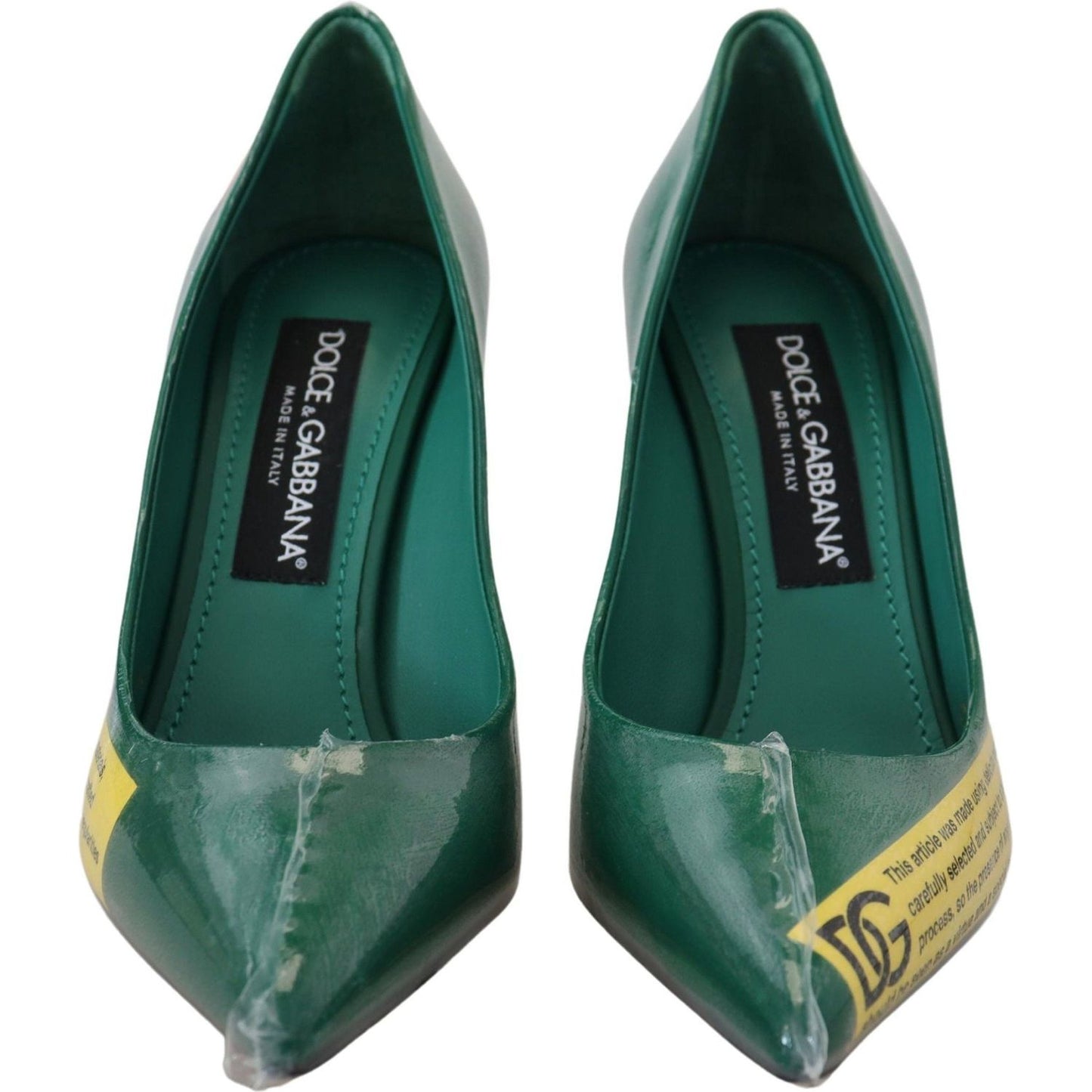 Dolce & Gabbana | Emerald Elegance Leather Heels Pumps| McRichard Designer Brands   