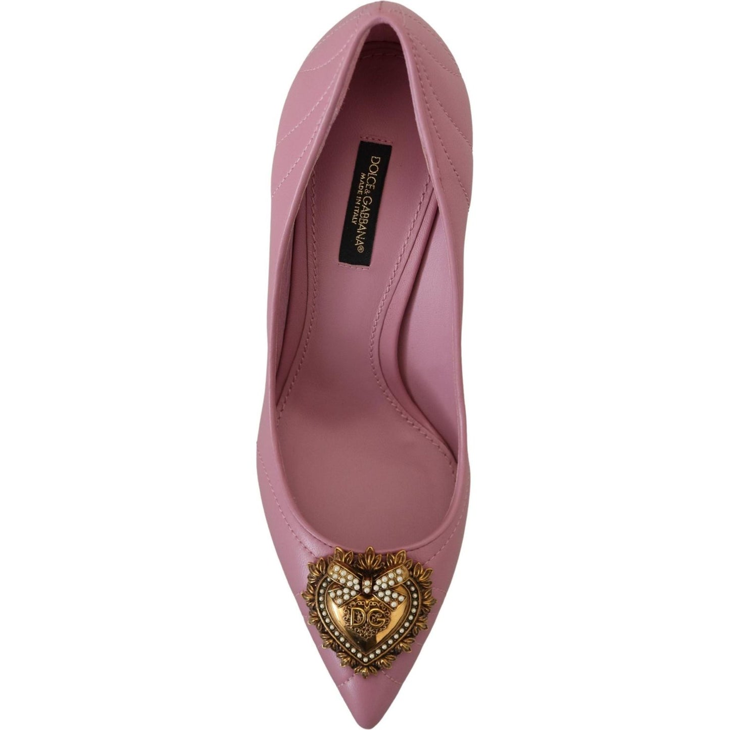 Dolce & Gabbana Devotion Leather Heels in Pink pink-leather-heart-devotion-heels-pumps-shoes