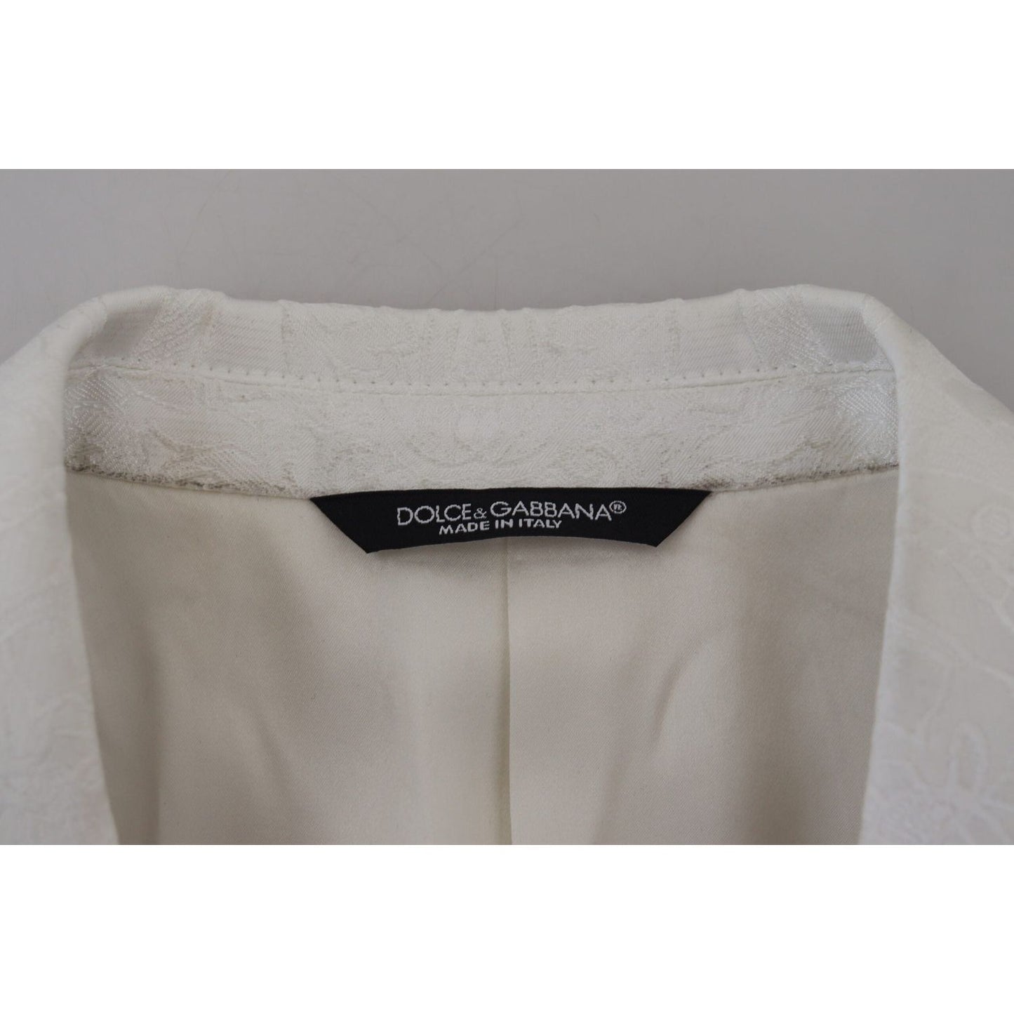 Dolce & Gabbana Elegant White Floral Brocade Trench Coat white-floral-brocade-trench-coat-jacket