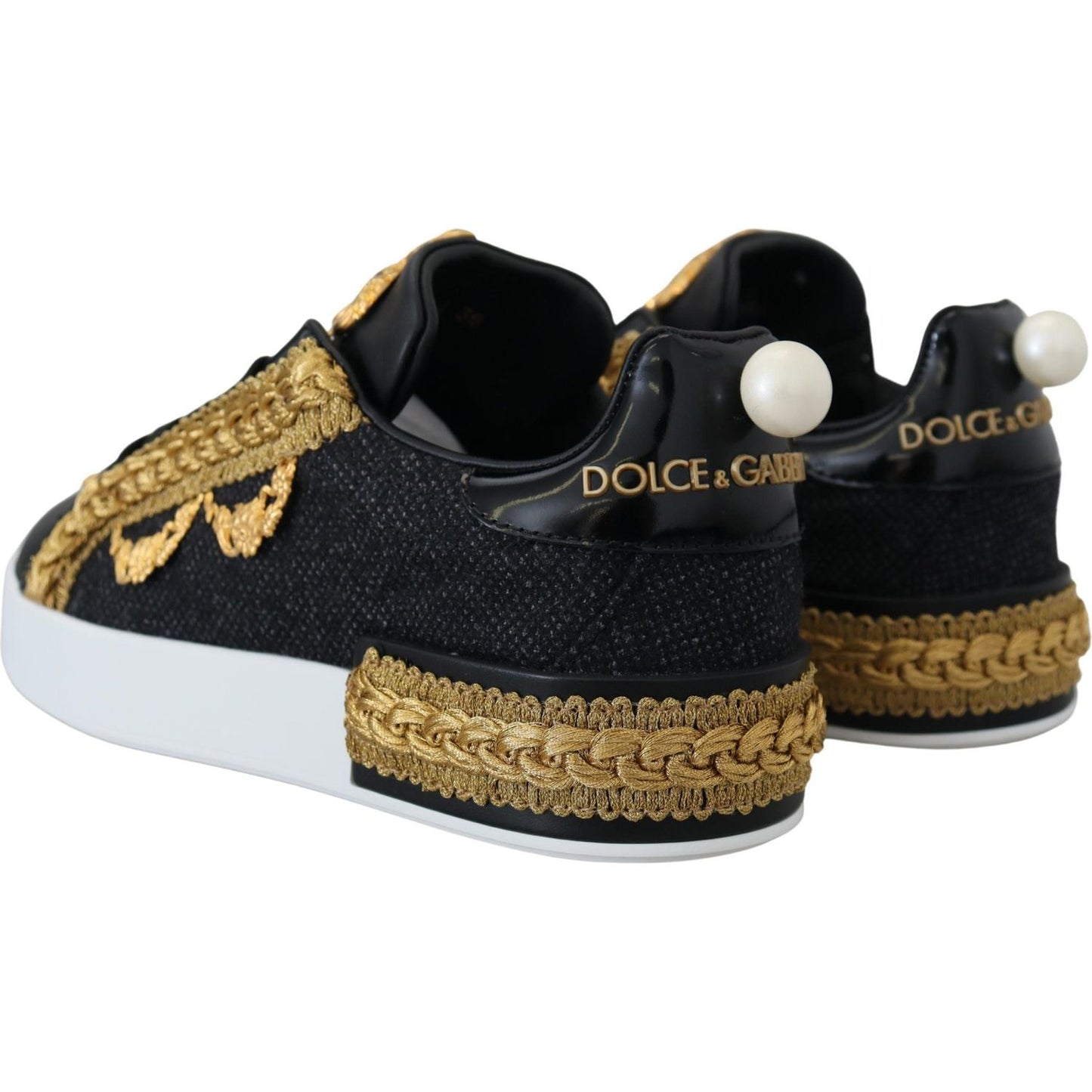 Dolce & GabbanaElegant Portofino Leather Sneakers in BlackMcRichard Designer Brands£639.00