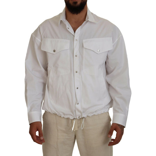 Dsquared²White Cotton Collared Casual Men Long Sleeves JacketMcRichard Designer Brands£279.00