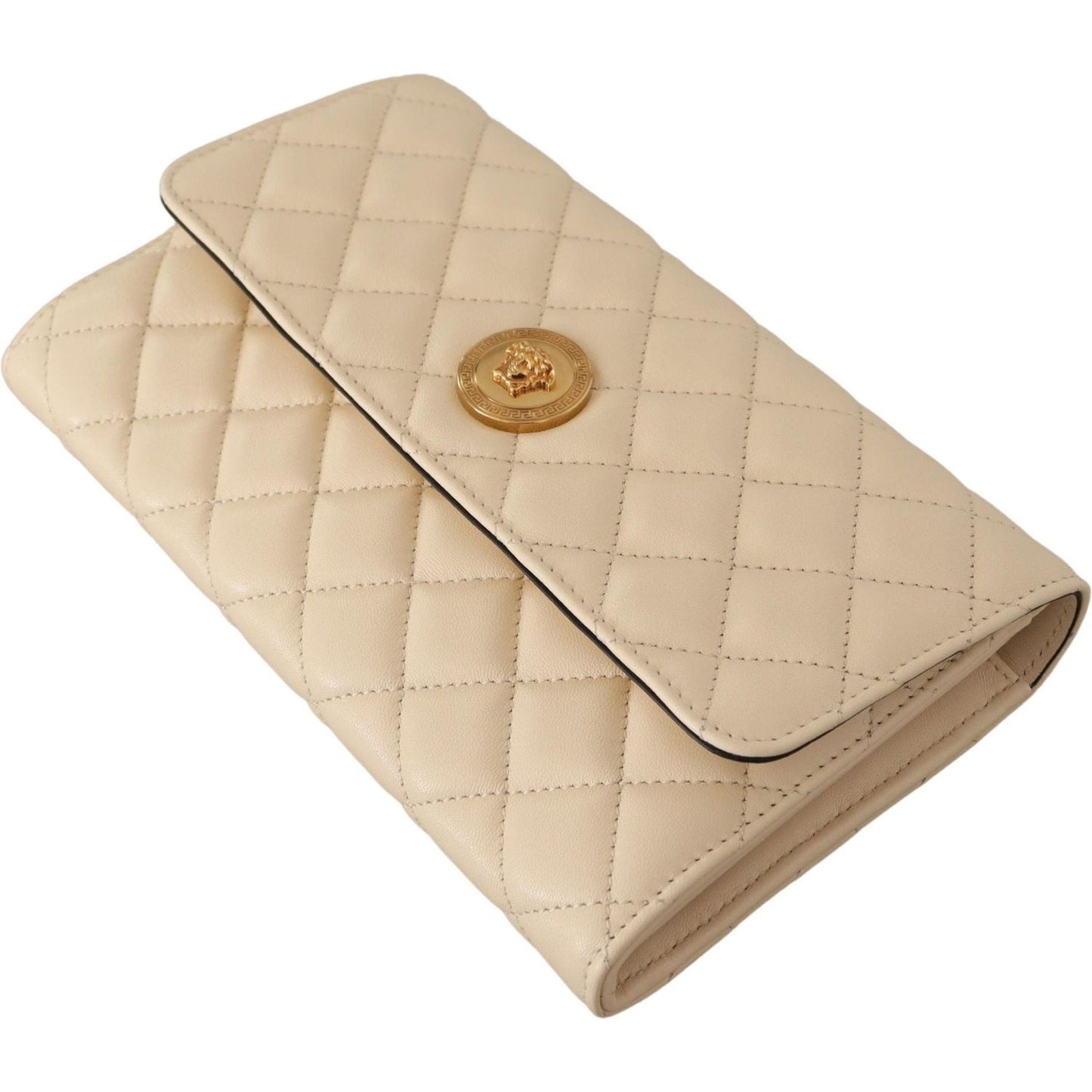 Versace Elegant White Nappa Leather Evening Shoulder Bag white-nappa-leather-medusa-evening-bag