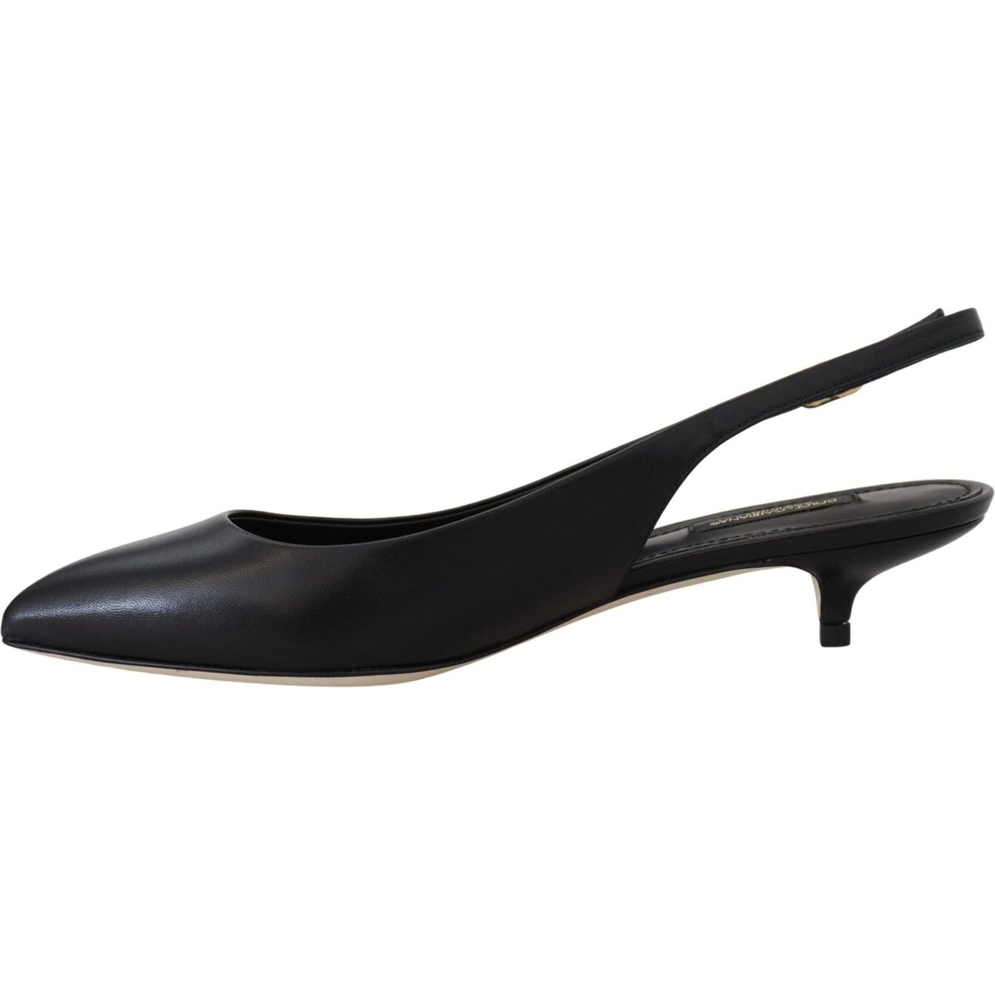 Dolce & Gabbana Elegant Black Leather Slingback Pumps black-leather-slingbacks-heels-pumps-shoes-1
