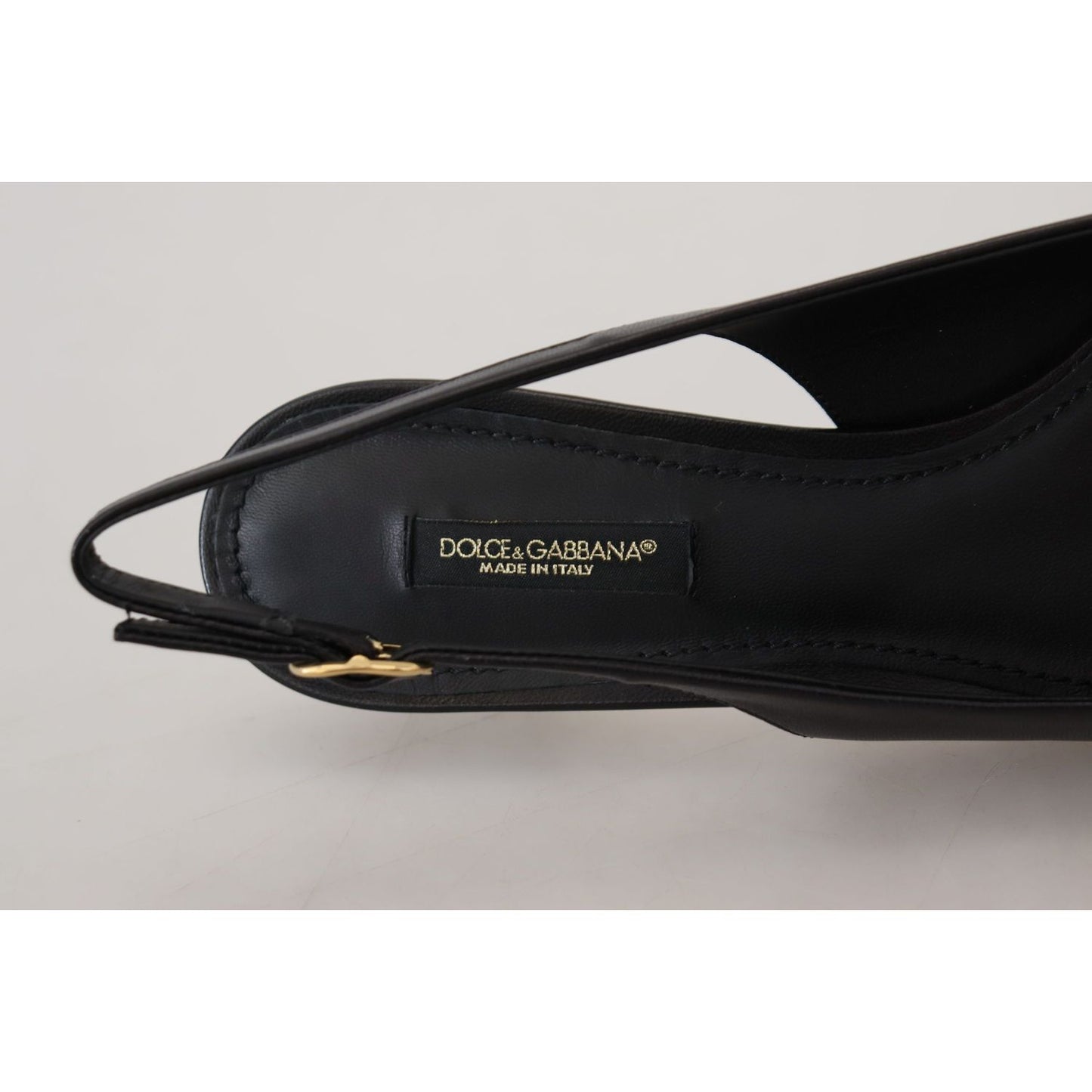 Dolce & GabbanaElegant Black Leather Slingback PumpsMcRichard Designer Brands£329.00