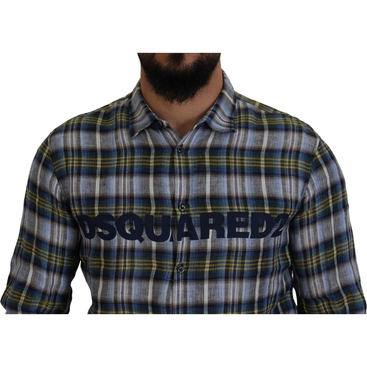 Dsquared² Multicolor Checkered Casual Men Long Sleeves Shirt multicolor-checkered-casual-men-long-sleeves-shirt