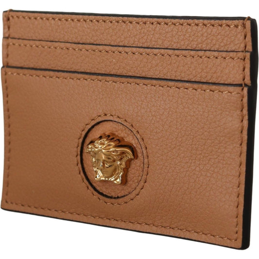 Versace Elegant Medusa Calf Leather Card Holder brown-calf-leather-card-holder-wallet