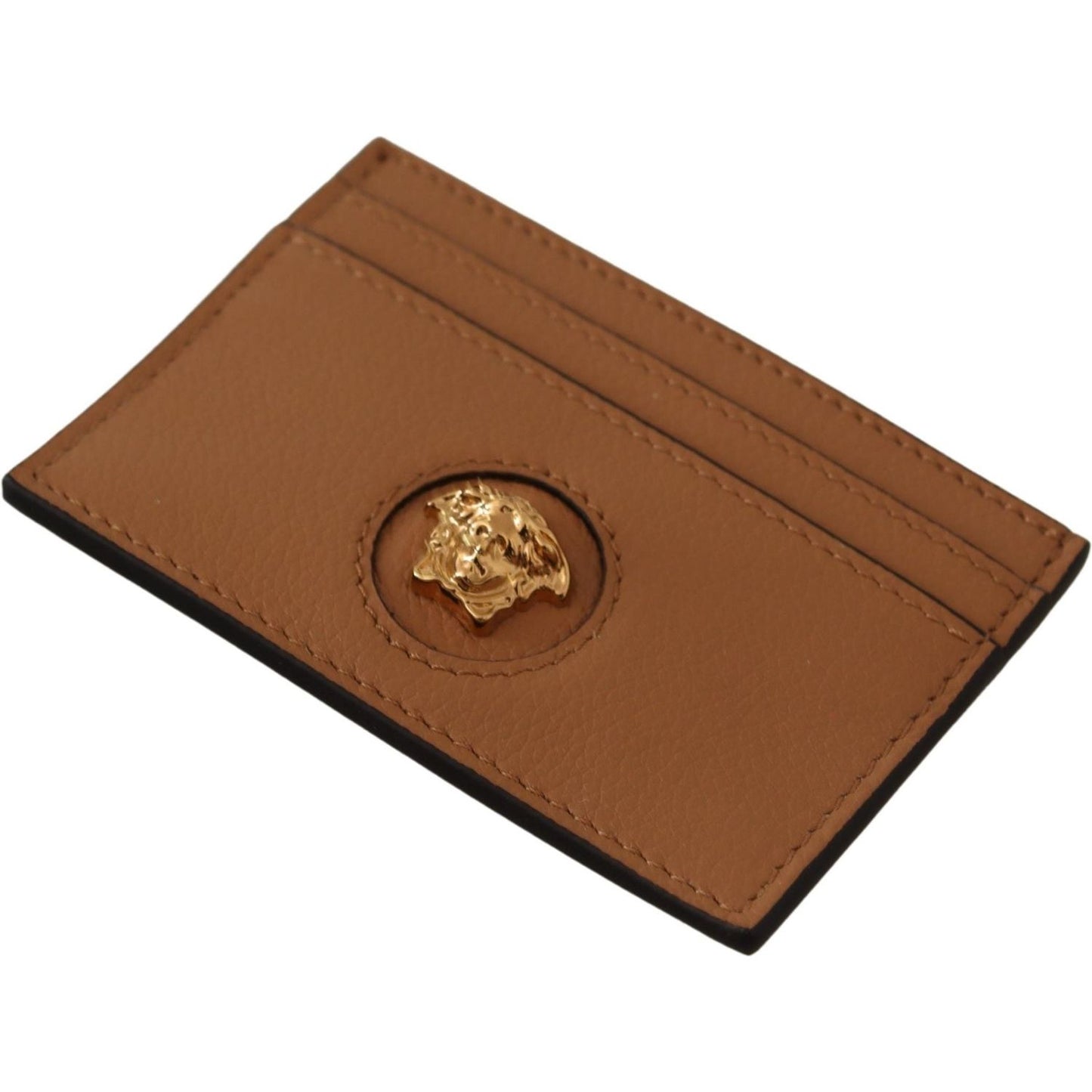 Versace | Elegant Medusa Calf Leather Card Holder| McRichard Designer Brands   