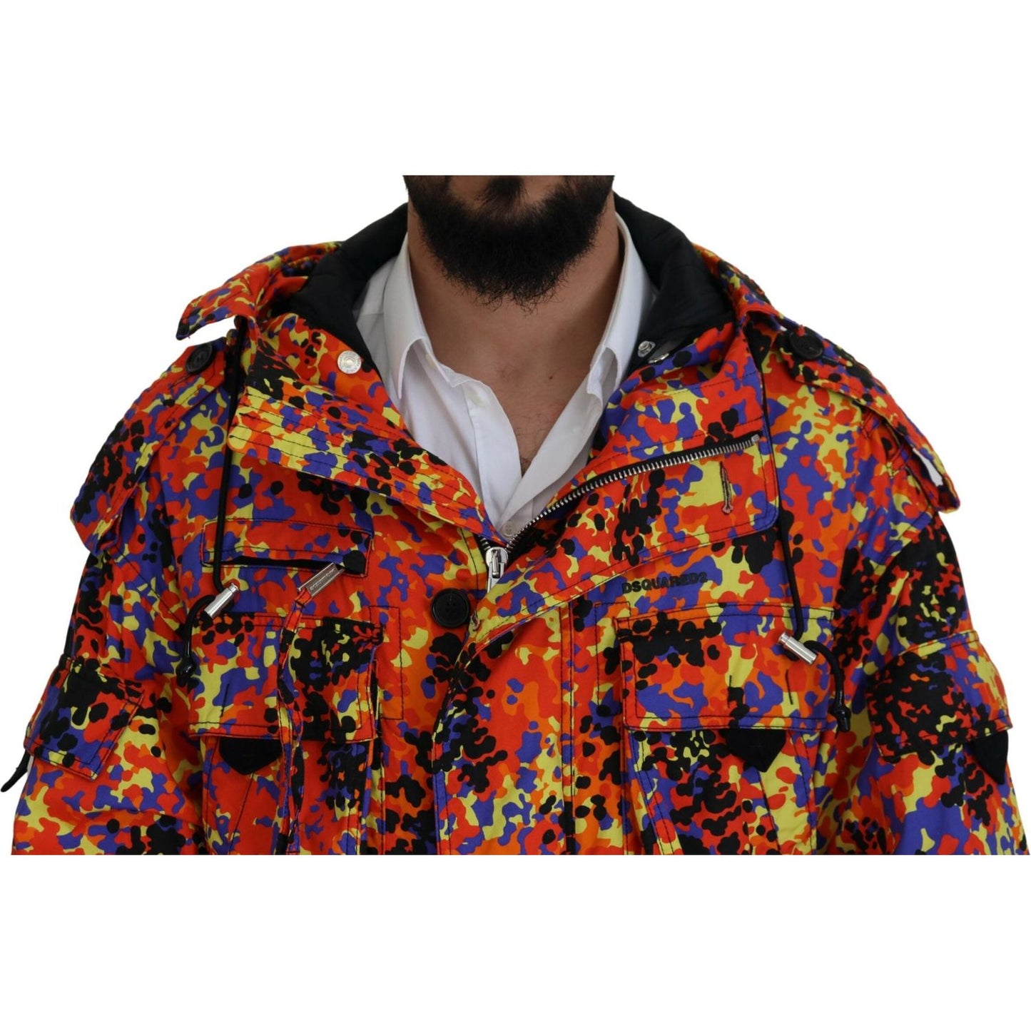 Dsquared²Multicolor Long Hooded Cargo Pocket Coat JacketMcRichard Designer Brands£1599.00
