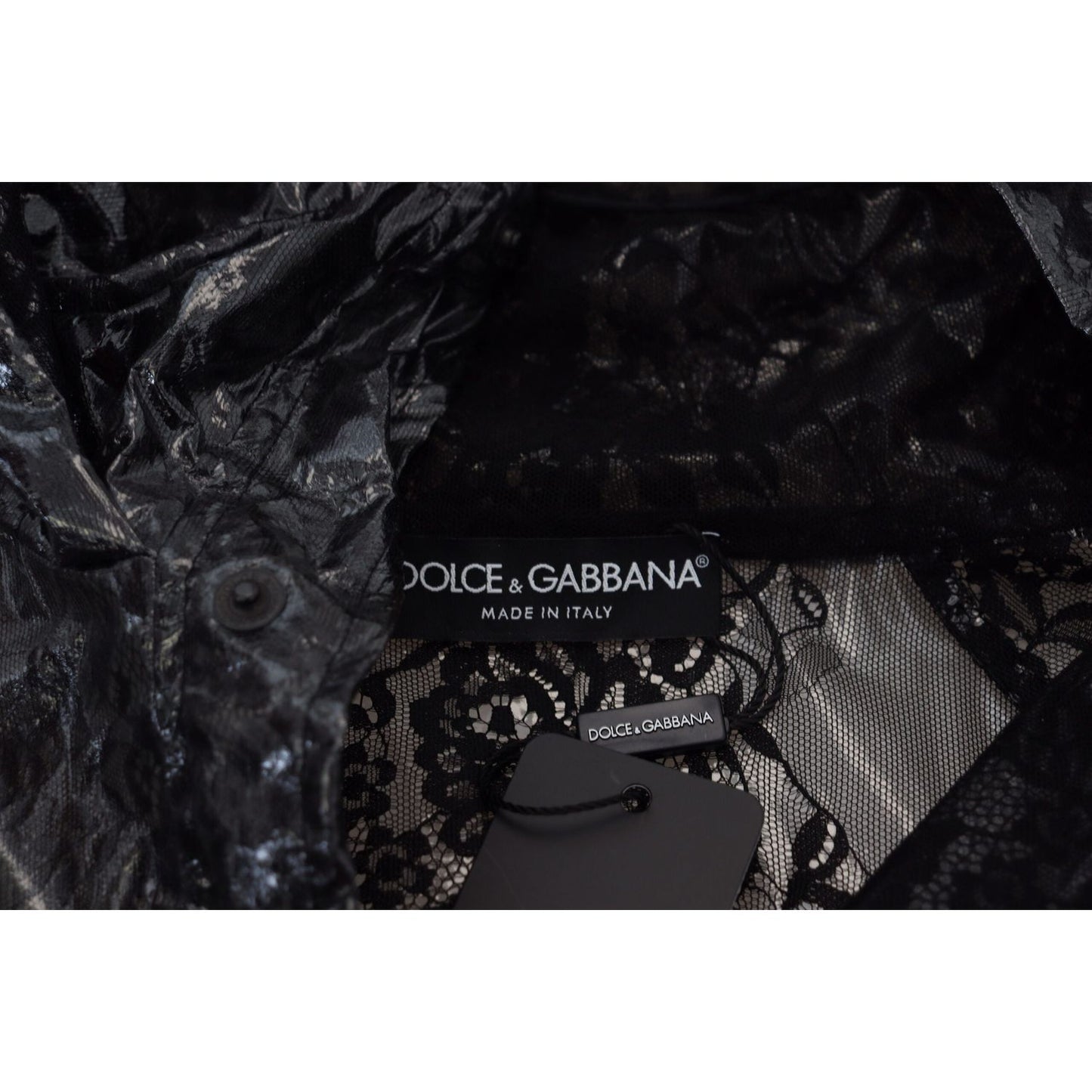 Dolce & Gabbana Elegant Designer Black Nylon Pullover Jacket black-nylon-hooded-pullover-women-sweater