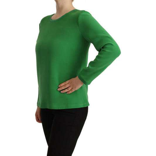Armani Elegant Silk Long Sleeve Sweater in Lush Green green-silk-long-sleeves-round-neck-sweater