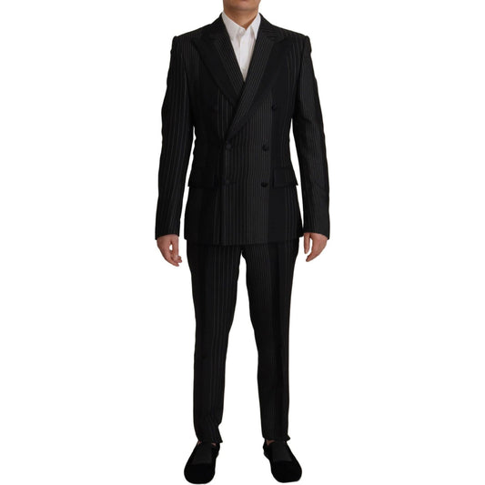 Dolce & GabbanaElegant Black Striped Slim Fit Two-Piece SuitMcRichard Designer Brands£1949.00