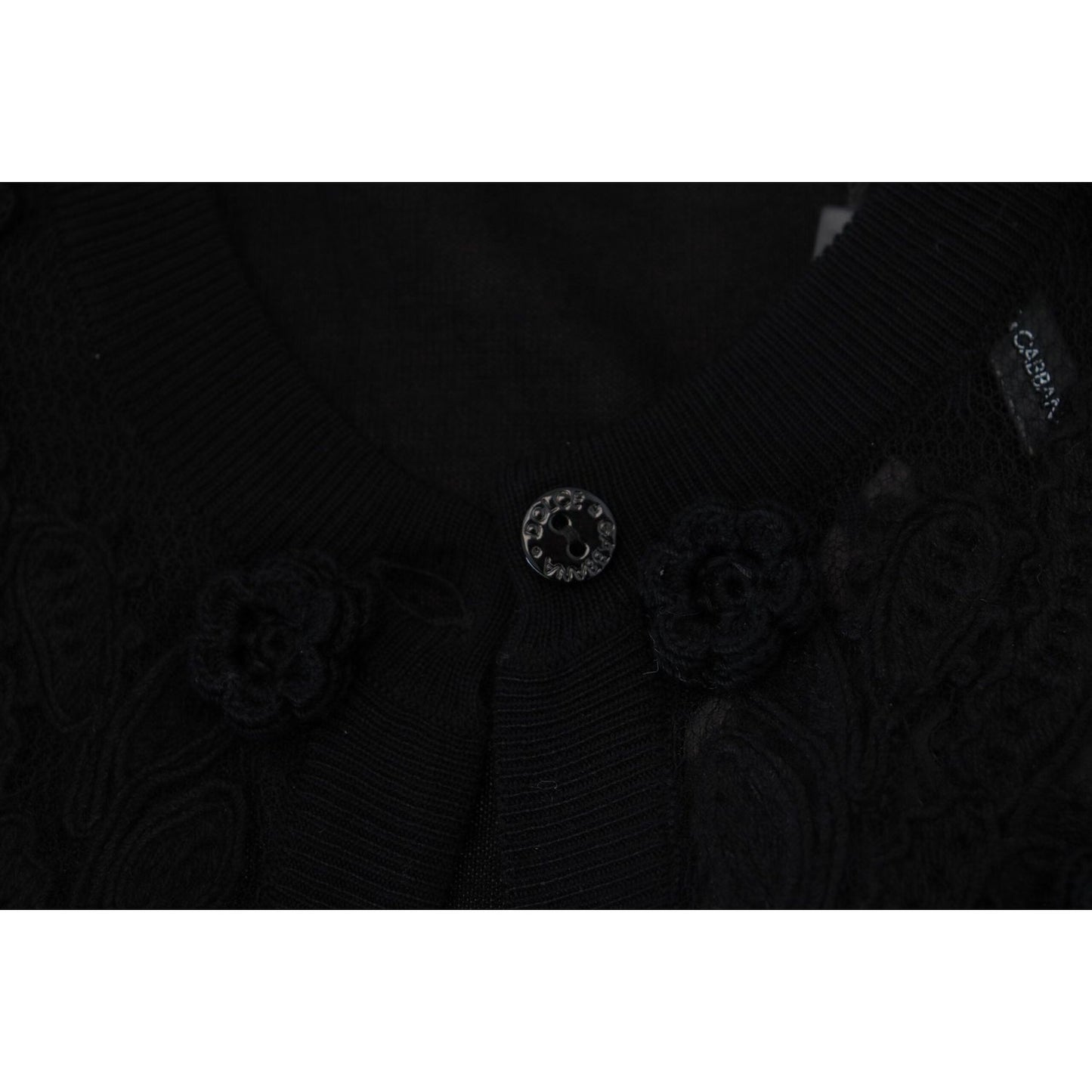 Dolce & Gabbana Elegant Black Floral Lace Cardigan Sweater black-floral-lace-button-cardigan-sweater