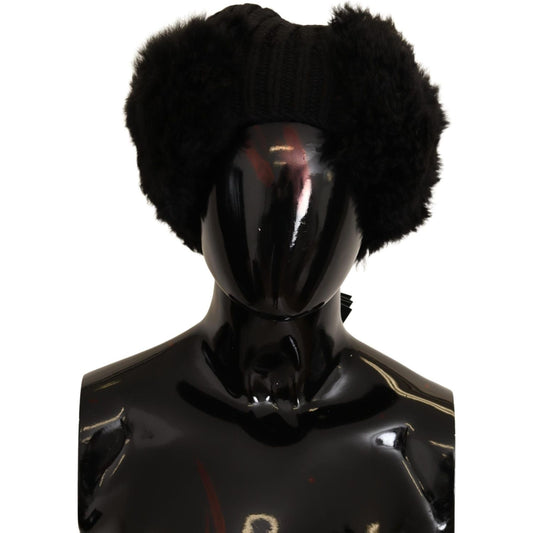 Dolce & GabbanaElegant Black Cashmere Alpaca Fur BeanieMcRichard Designer Brands£419.00
