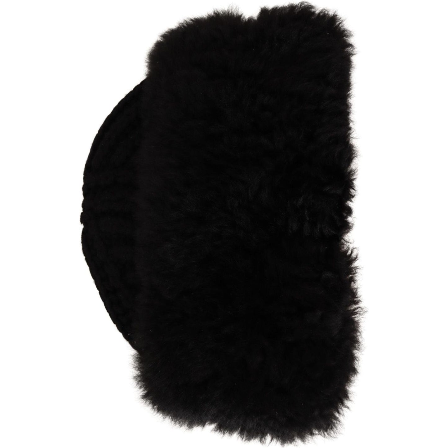 Dolce & Gabbana Elegant Black Cashmere Alpaca Fur Beanie Beanie Hat black-cashmere-fur-women-beanie-women-hat