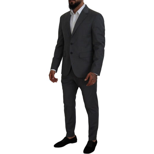 Dsquared² Gray Wool Single Breasted 2 Piece CIPRO Suit gray-wool-single-breasted-2-piece-cipro-suit