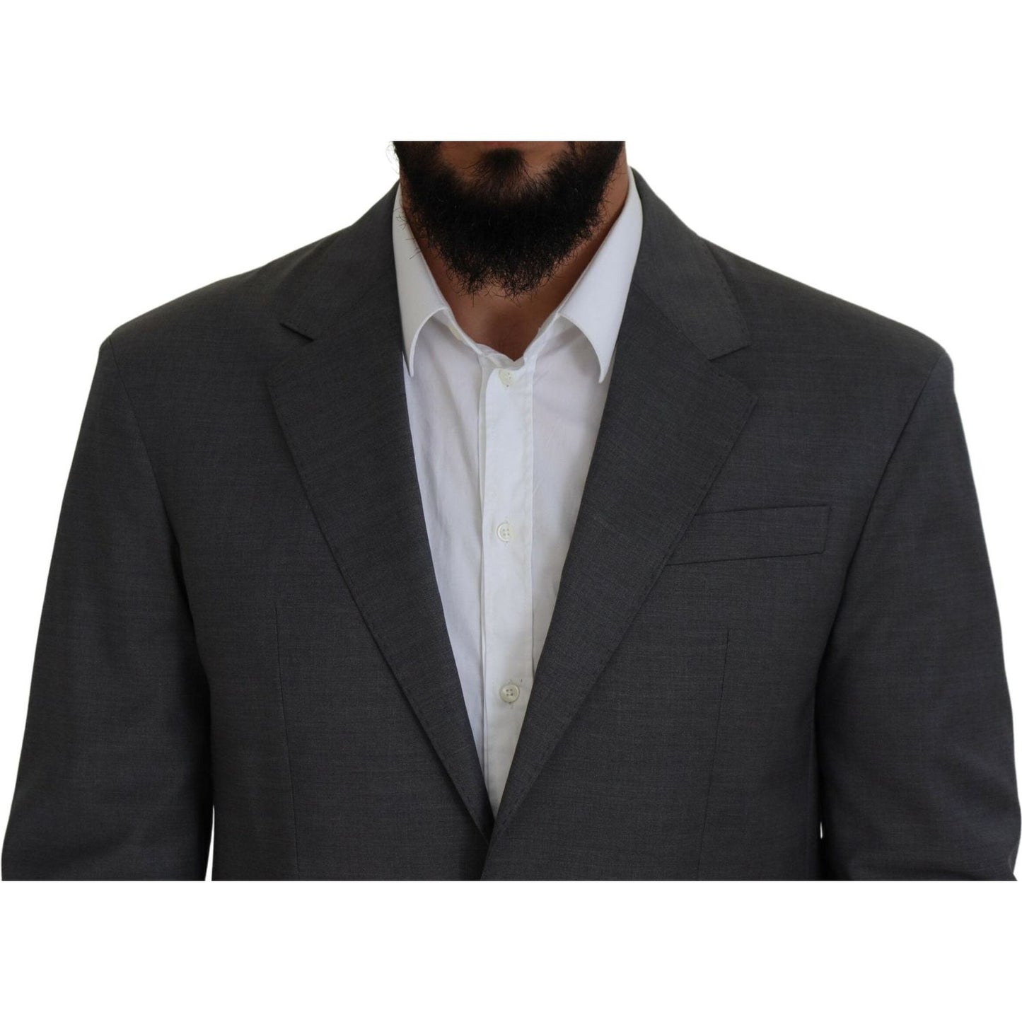 Dsquared² Gray Wool Single Breasted 2 Piece CIPRO Suit gray-wool-single-breasted-2-piece-cipro-suit
