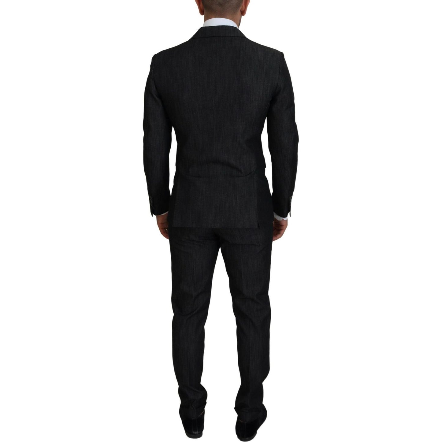 Dsquared² Black Cotton Single Breasted 2 Piece MIAMI Suit black-cotton-single-breasted-2-piece-miami-suit