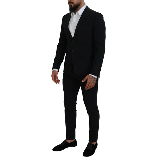 Black Wool Single Breasted 2 Piece LONDON Suit