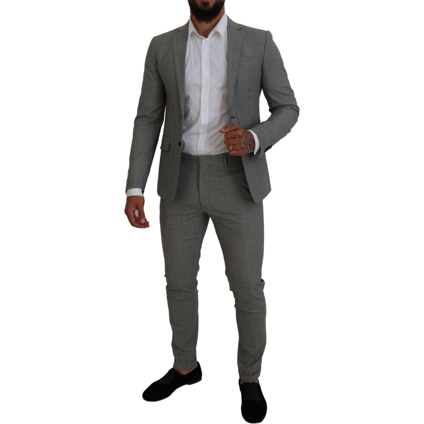 Dsquared² Gray Wool Single Breasted 2 Piece PARIS Suit gray-wool-single-breasted-2-piece-paris-suit
