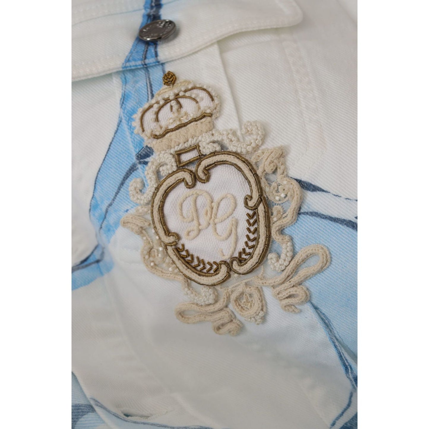 Dolce & Gabbana Multicolor Logo Embroidered Denim Jacket multicolor-logo-embroidered-denim-jacket