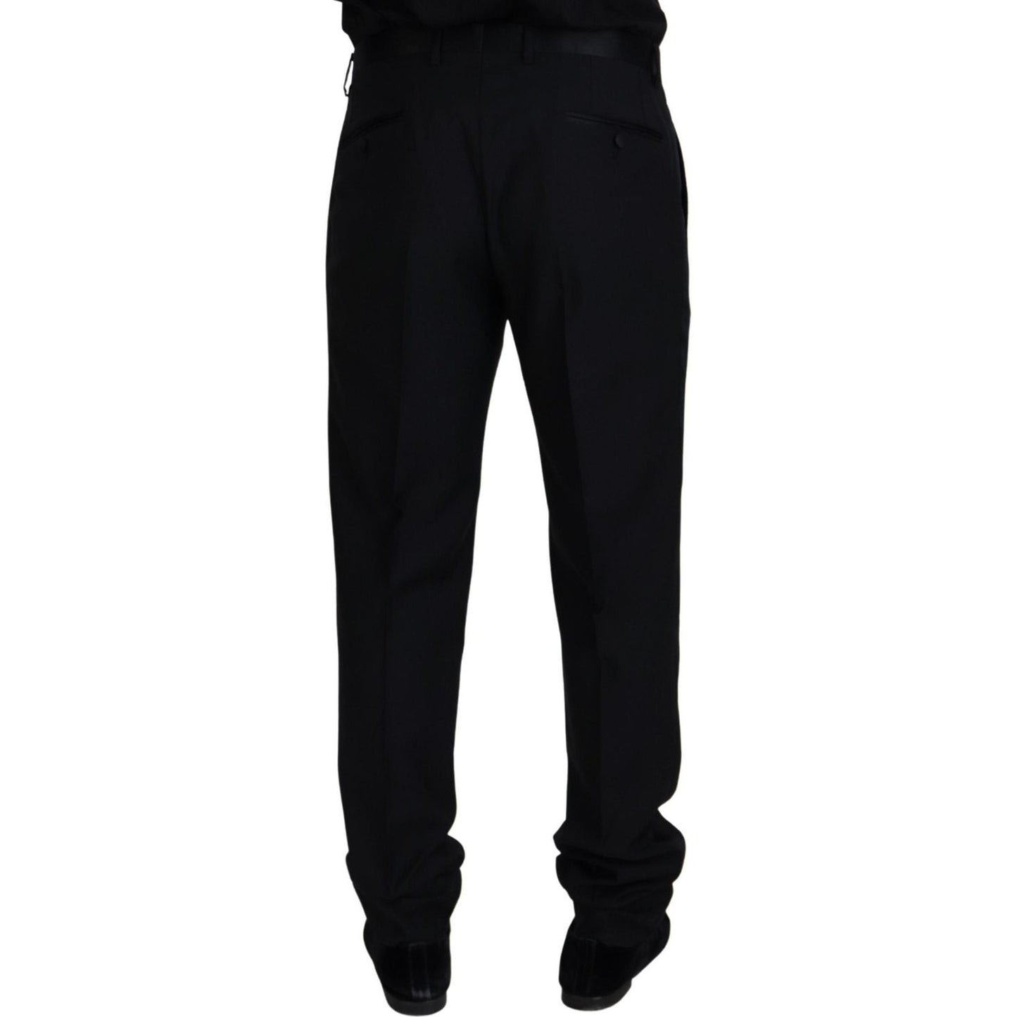 Dolce & Gabbana Elegant Black Virgin Wool Blend Trousers black-wool-chino-formal-pants