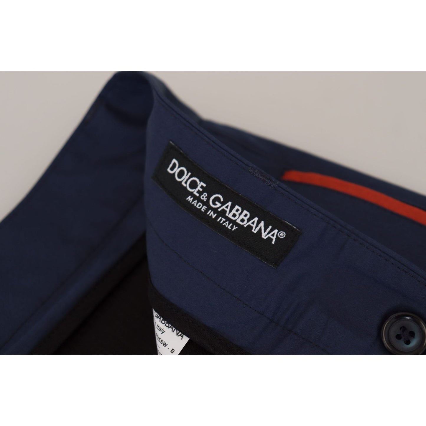 Dolce & Gabbana Elegant Blue Cotton Silk Pants blue-cotton-chino-formal-pants-1