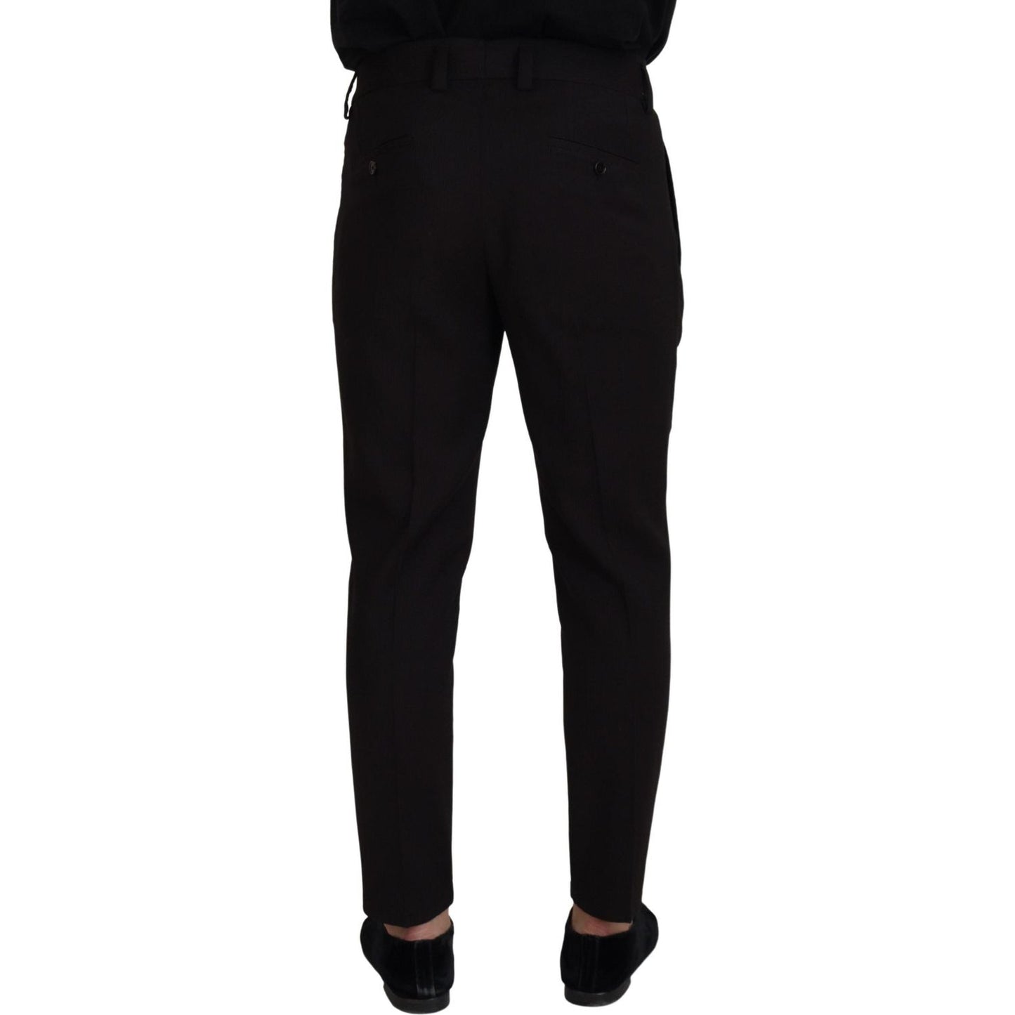 Dolce & Gabbana Elegant Black Virgin Wool Trousers black-wool-chino-men-formal-pants
