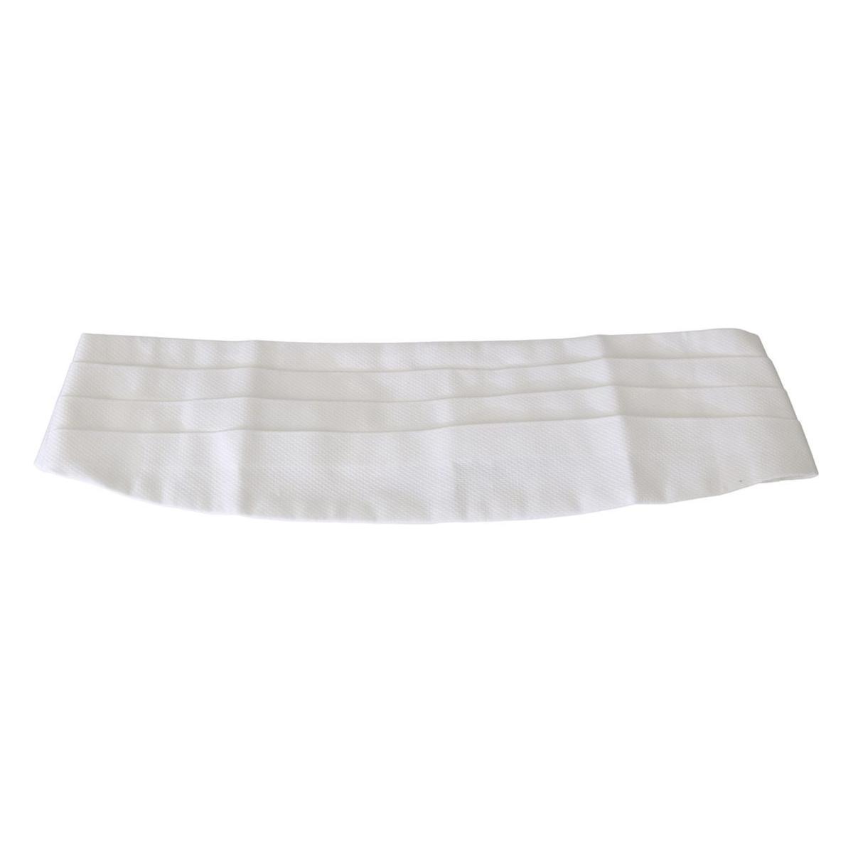 Dolce & Gabbana Elegant Silk White Cummerbund white-men-waist-belt-cotton-cummerbund