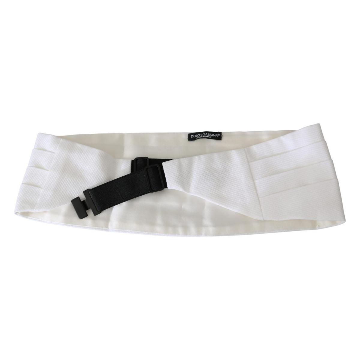 Dolce & Gabbana Elegant Silk White Cummerbund white-men-waist-belt-cotton-cummerbund