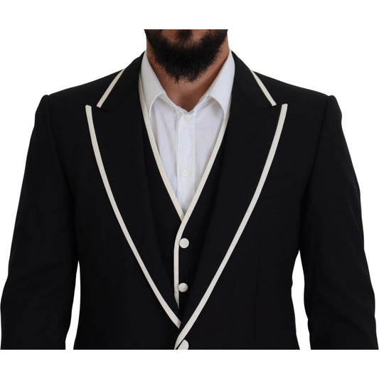 Dolce & GabbanaElegant Black and White Slim Fit Three Piece SuitMcRichard Designer Brands£1259.00