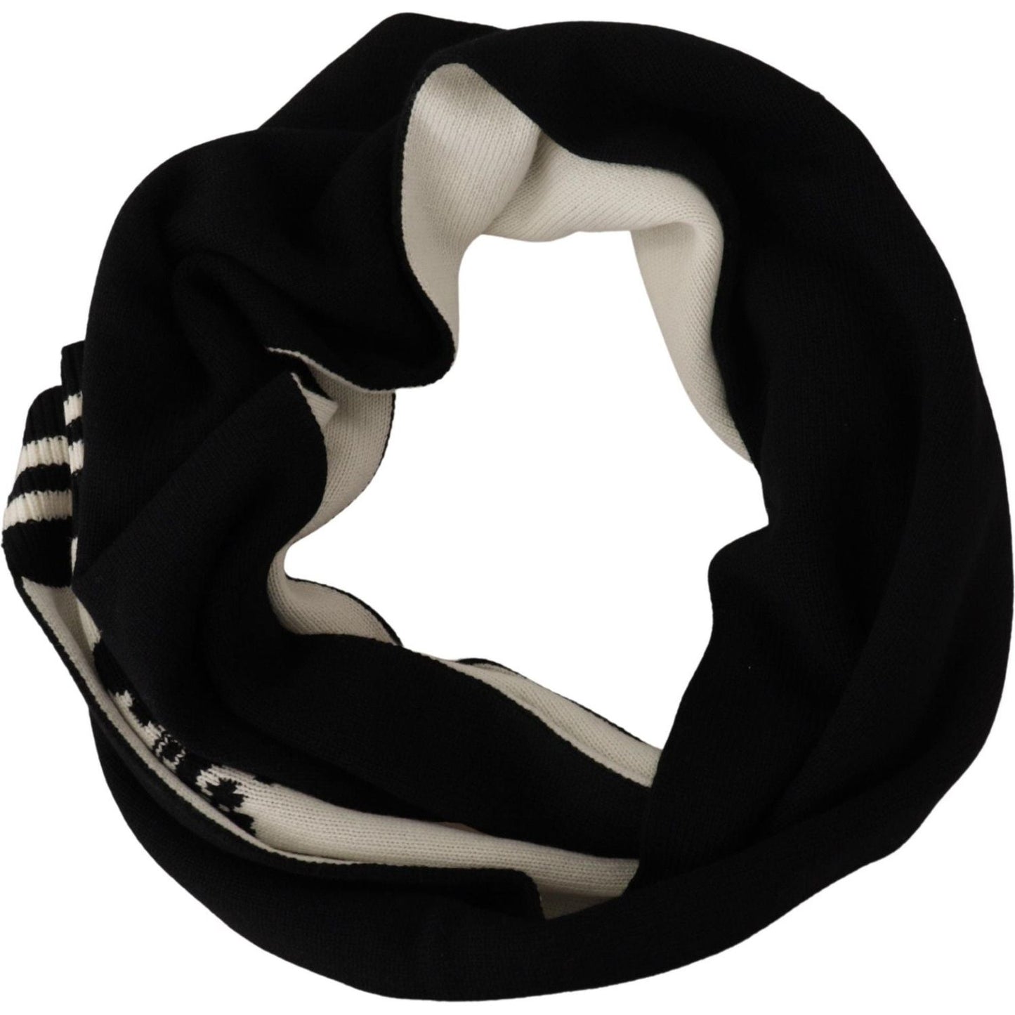 Dolce & Gabbana Elegant Cashmere Men's Scarf Wrap black-white-cotton-dg-printed-cashmere-shawl-scarf