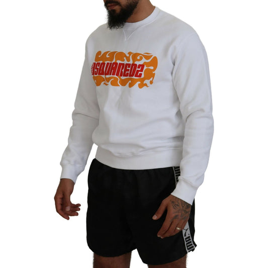 Dsquared²White Cotton Printed Long Sleeves Pullover SweaterMcRichard Designer Brands£249.00