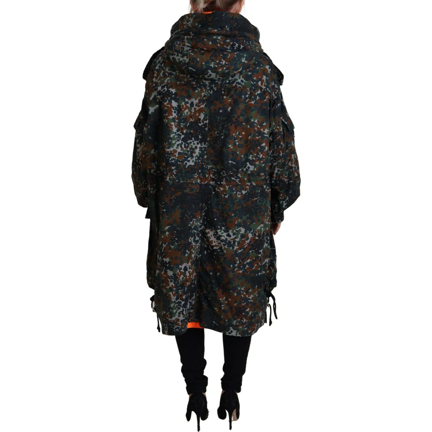 Dsquared² Green Hooded Goth Camouflage Print Parka Coat Jacket green-hooded-goth-camouflage-print-parka-coat-jacket