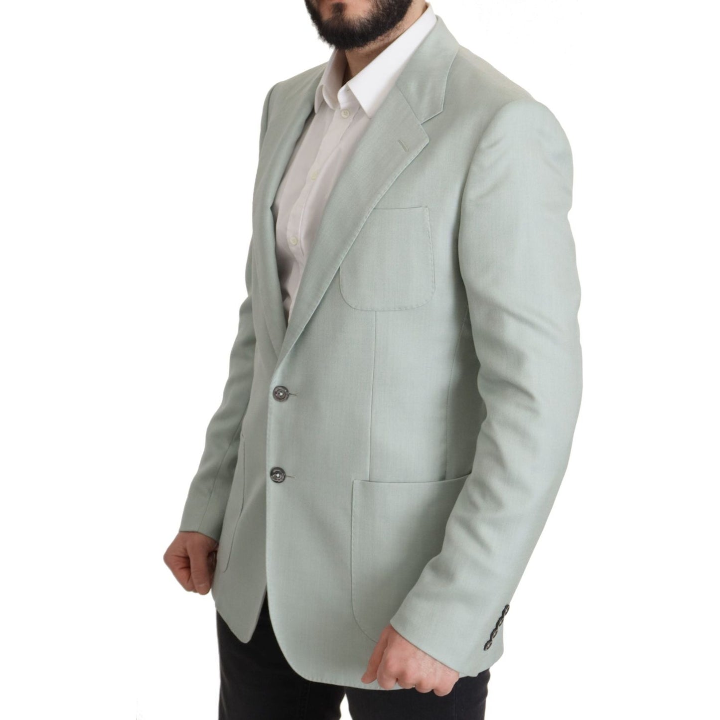 Dolce & Gabbana Elegant Mint Green Silk-Cashmere Blazer green-cashmere-jacket-blazer-jacket