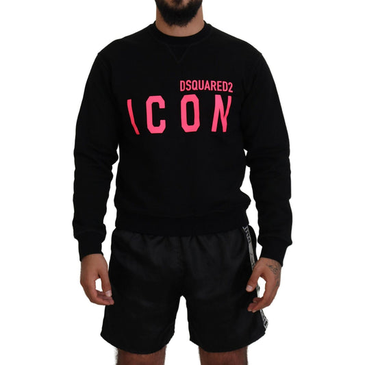 Dsquared² Black Printed Long Sleeves Pullover Sweater black-printed-long-sleeves-pullover-sweater-2