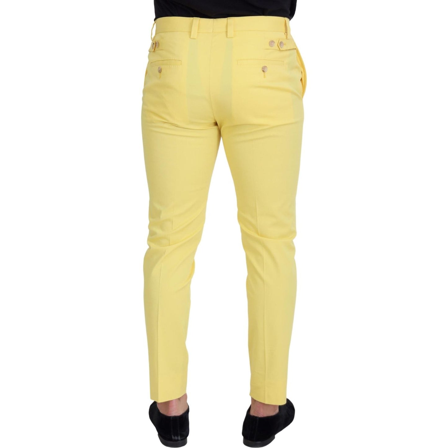 Dolce & Gabbana | Sun-Kissed Yellow Cotton Trousers| McRichard Designer Brands   